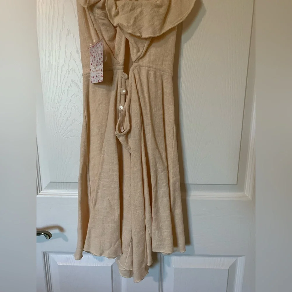 NWT Free People Ruffle Cream Sleeveless‎ Backless Dress Boho Cottagecore Western - Picture 11 of 11